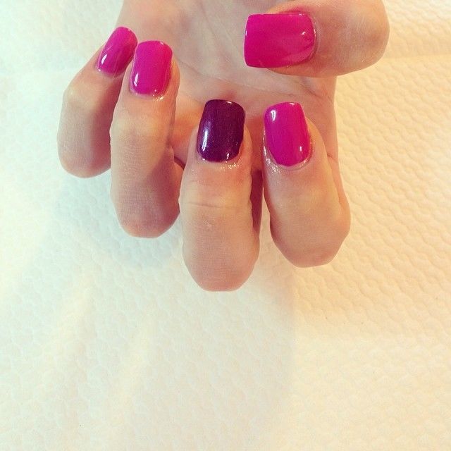 Fucsia pink and purple nails Fucsia pink and purple nails