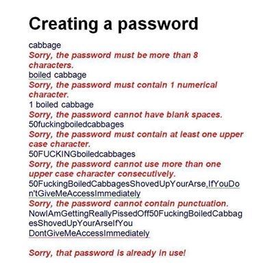 Creating a password Creating a password