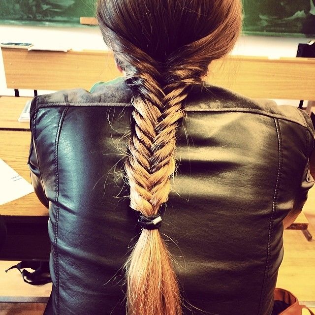 Blonde fishtail braid