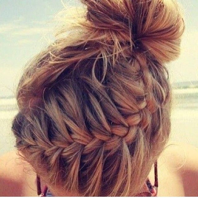 Cute braid with bun
