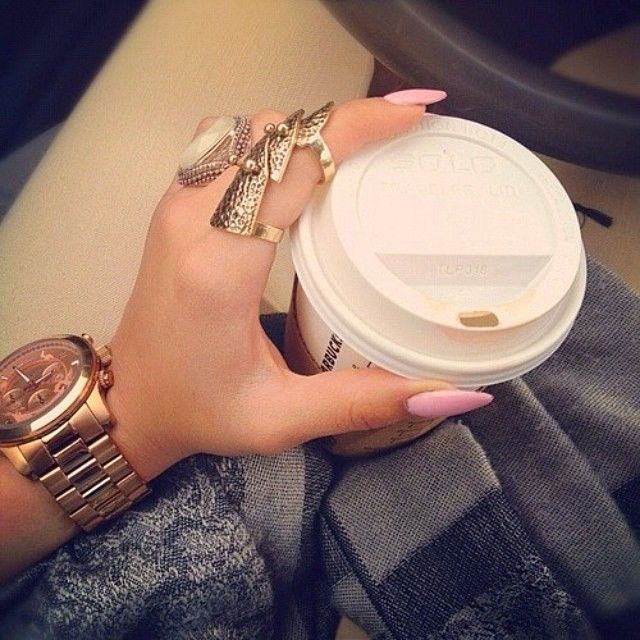 Gold glam rings and stiletto nails Gold glam rings and stiletto nails