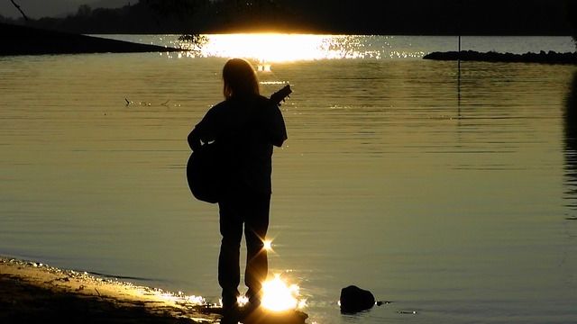 Singing at sunset Singing at sunset