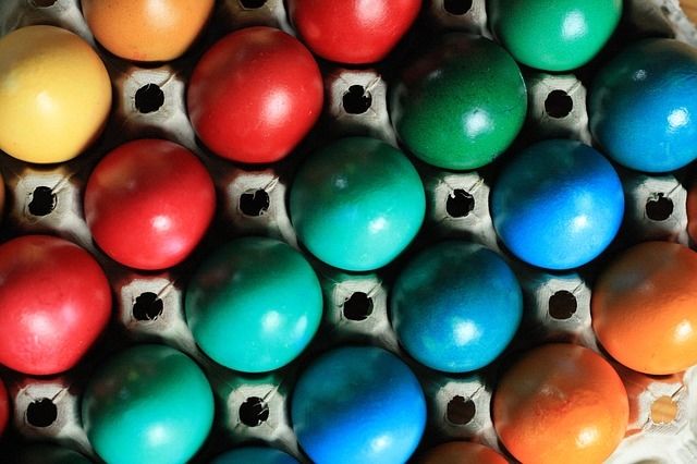 Bright Easter eggs