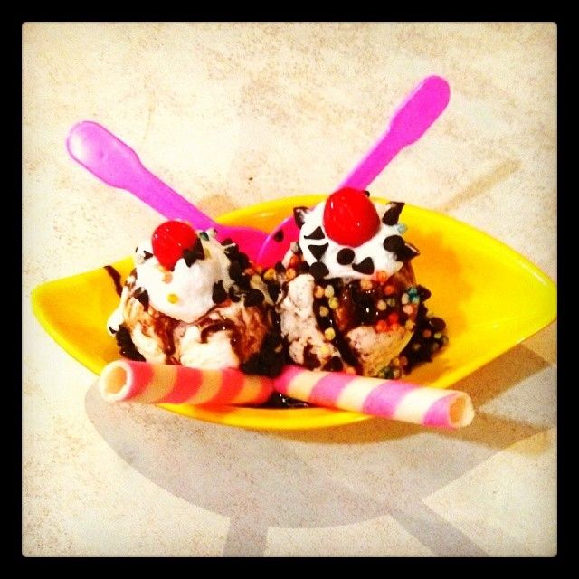 Sweet ice cream sundae