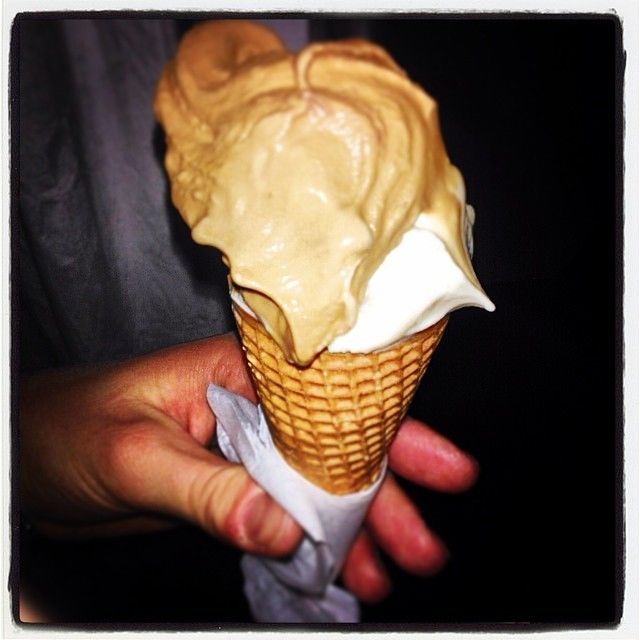 Caramel ice cream cone