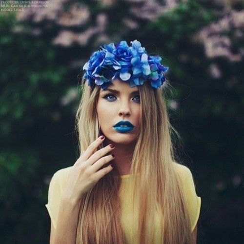 Blue Flower Garland