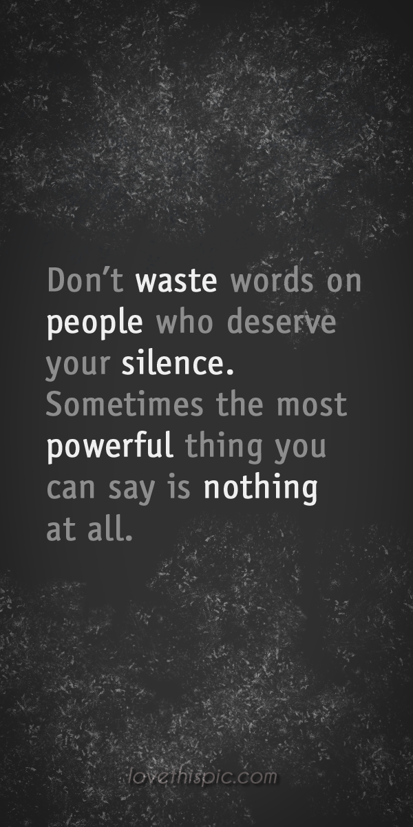 Don't waste