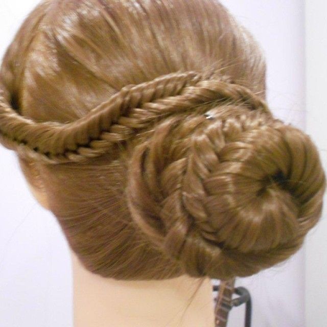Fishtail braid bun