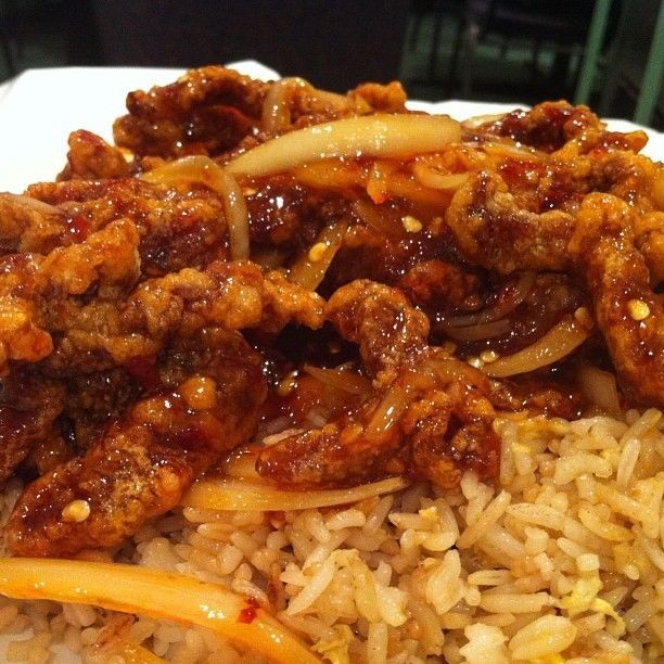 Crispy beef pon fried rice