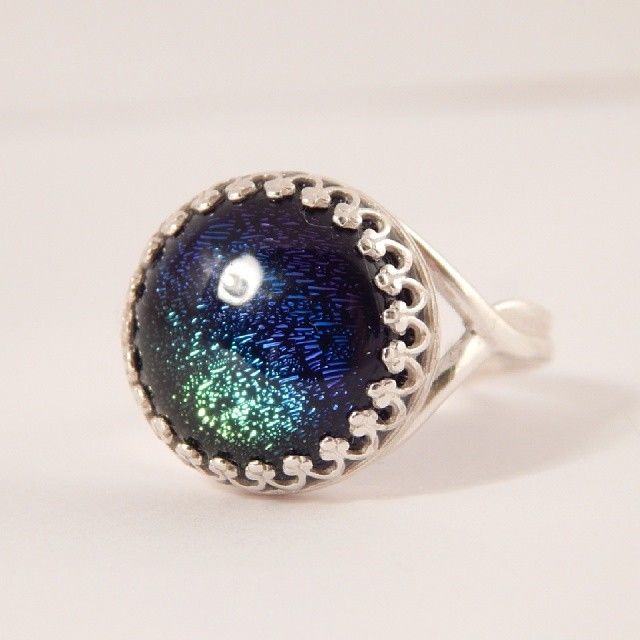 Dichroic glass rainbow ring Dichroic glass rainbow ring