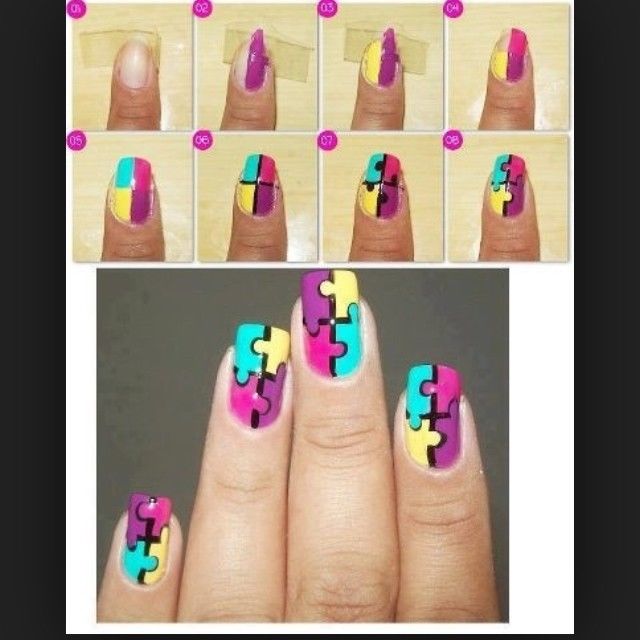 DIY Puzzle Nails