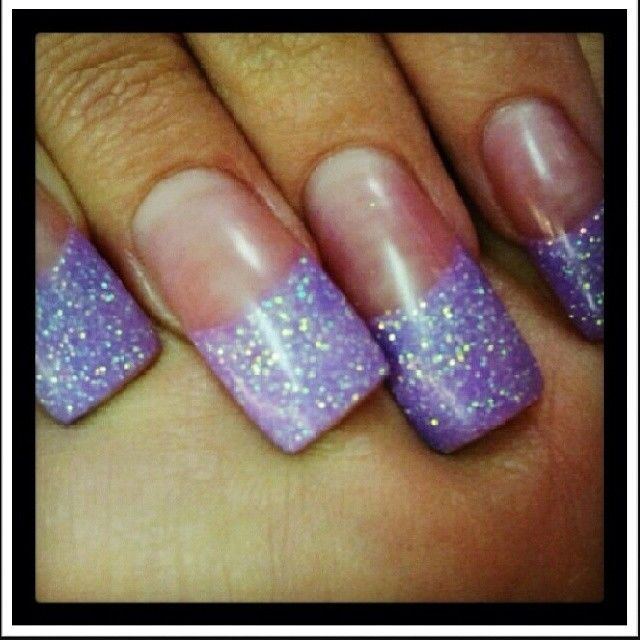 Purple glitter nails Purple glitter nails