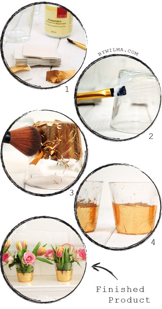 DIY GOLD LEAF VASES OR VOTIVES DIY GOLD LEAF VASES OR VOTIVES