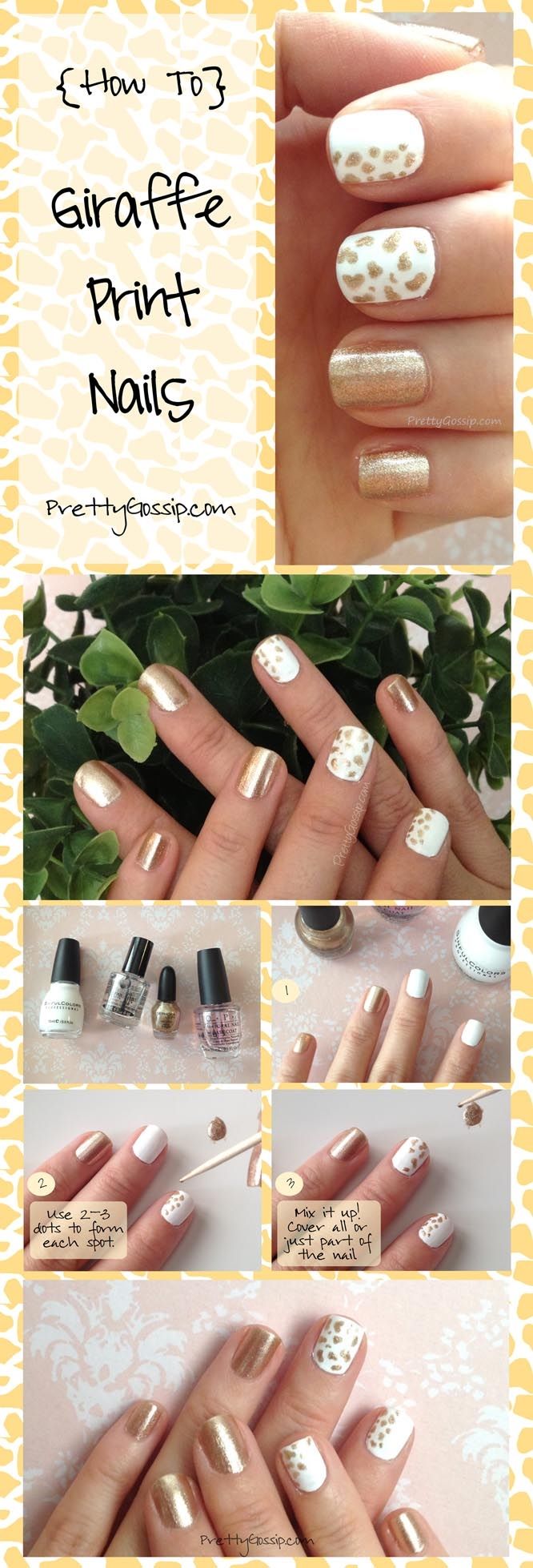DIY Giraffe Print Nail Tutorial