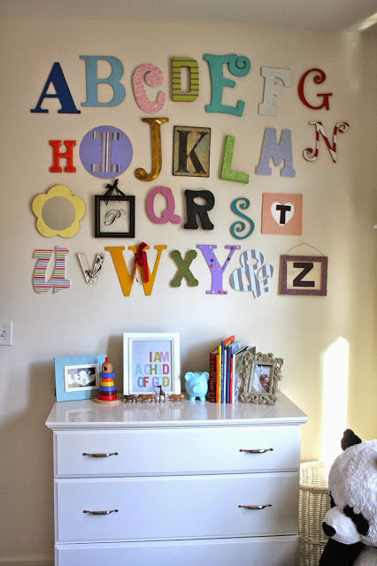 Unique lettering for baby room