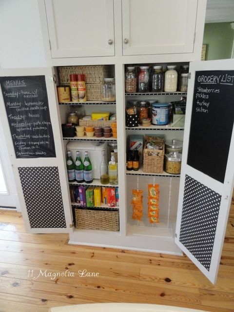 Pantry re organization with chalkboard reminders
