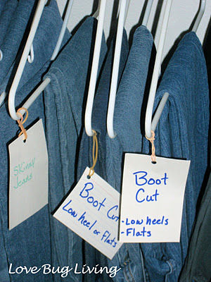 Label hangers for jeans