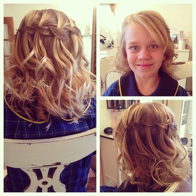 Waterfall braid for girls Waterfall braid for girls