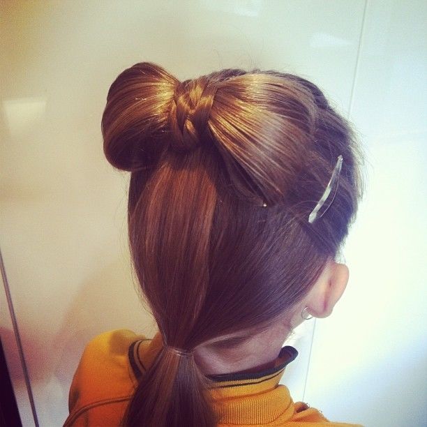 5 strand braid with bow updo