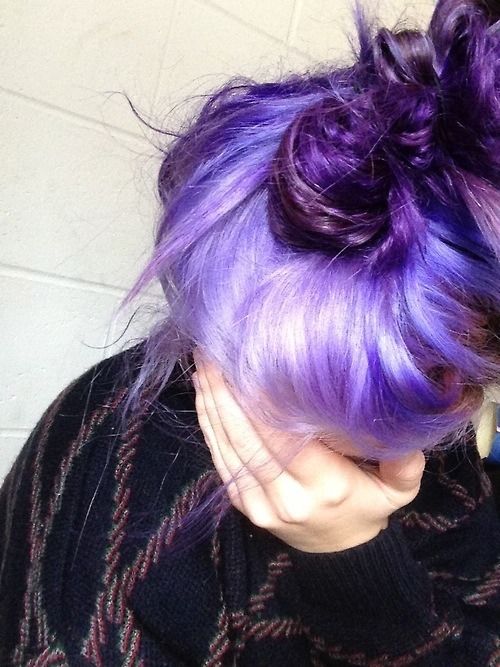 Purple messy bun Purple messy bun