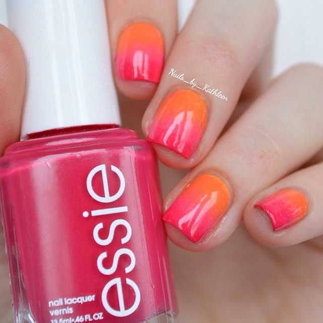 Essie neon gradient nails Essie neon gradient nails