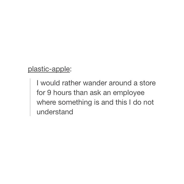 I would rather wander around a store