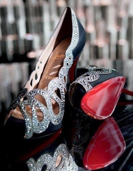 Silver, Black & Red Bling Heels Silver, Black & Red Bling Heels