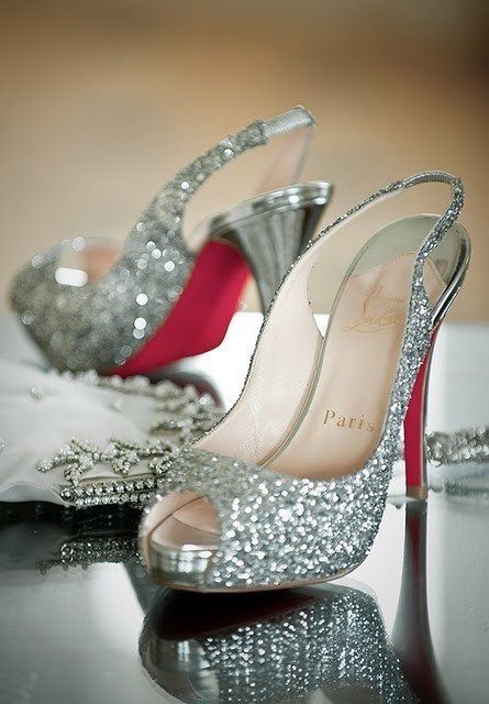 Sparkling Silver Heels from Paris