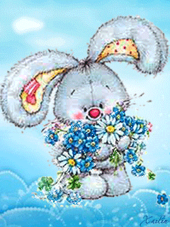 Bunny with Spring Flowers