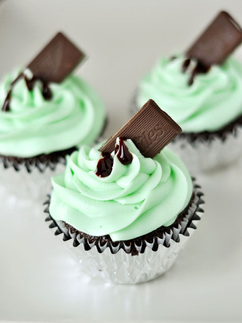 Chocolate Mint Cupcakes for St. Patty's Day