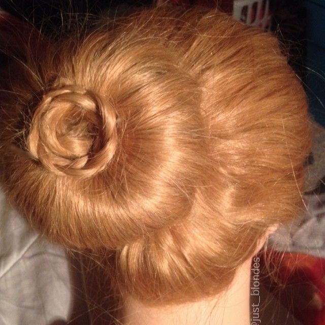 Sock bun with braided flower