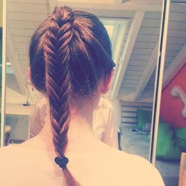Brunette fishtail braid Brunette fishtail braid