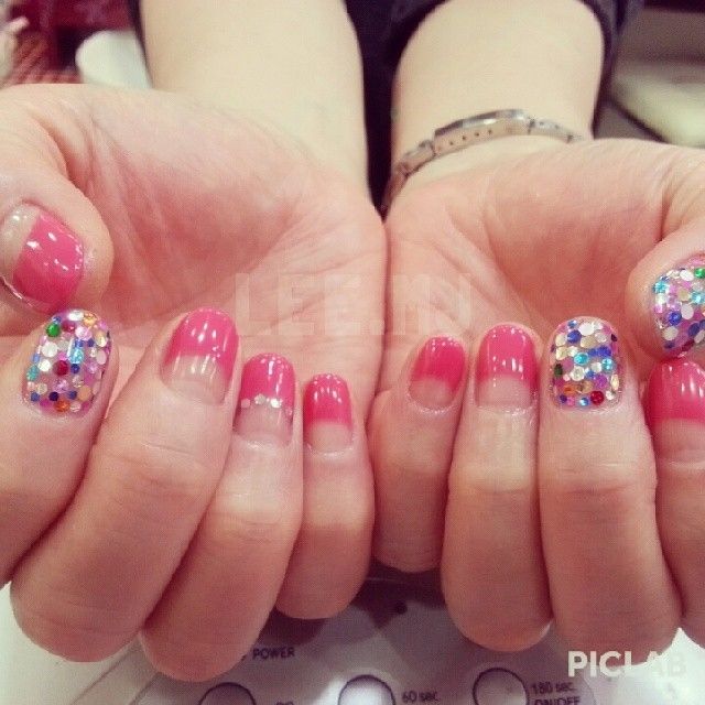 Pink Gel nails