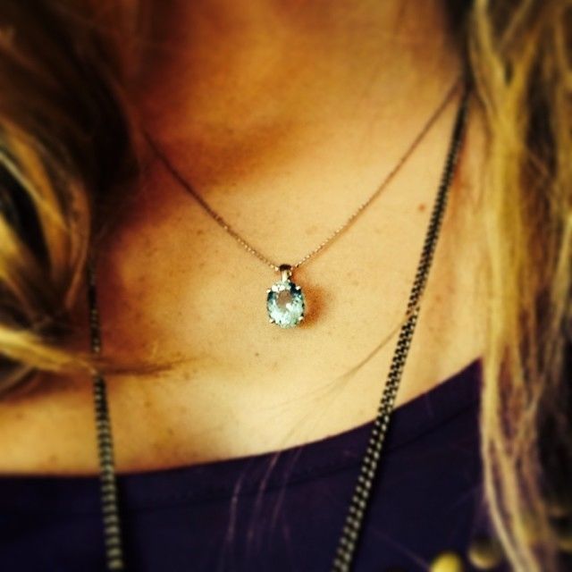 Aquamarine stone necklace Aquamarine stone necklace