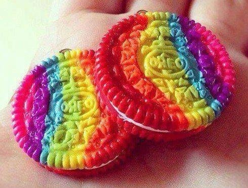 Rainbow oreo cookies