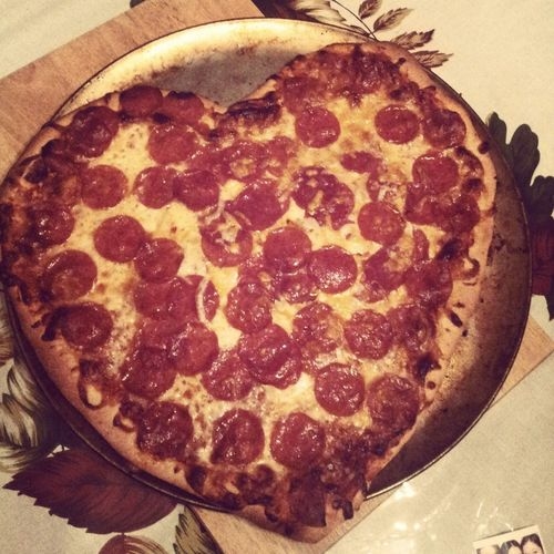 Pepperoni heart pizza Pepperoni heart pizza