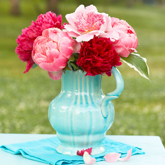Pink & Red Peonies Dahlias Pink & Red Peonies Dahlias