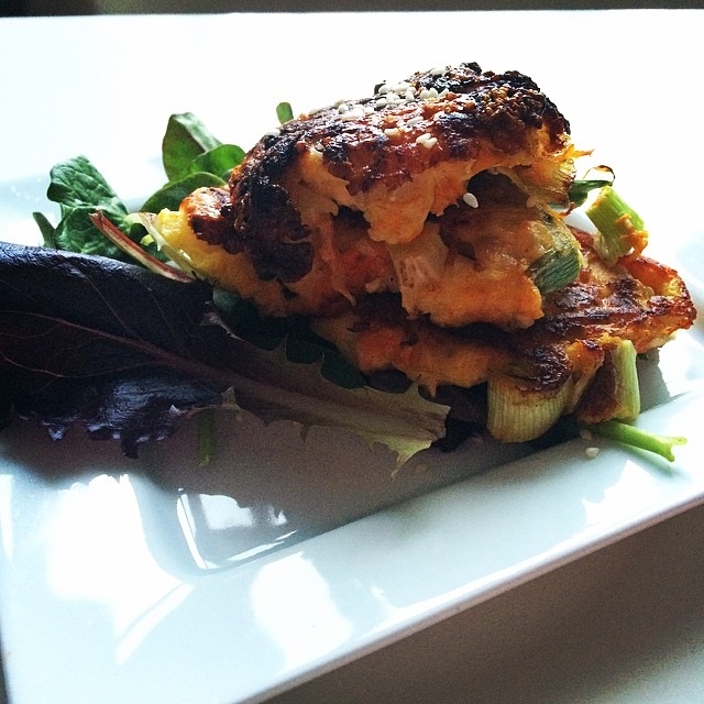 Cheesey cauliflower and carrot patties