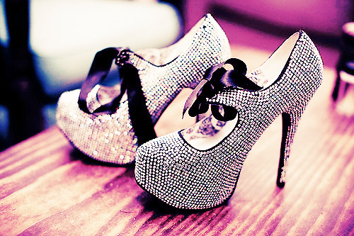 Pumps with Bling and Bow Ties