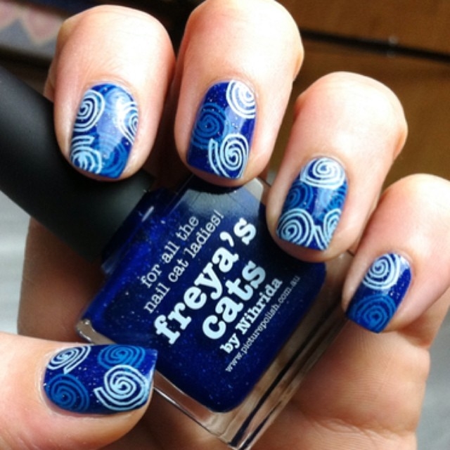 Blue swivel nails Blue swivel nails