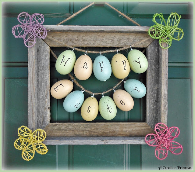 Easter picture frame wreath