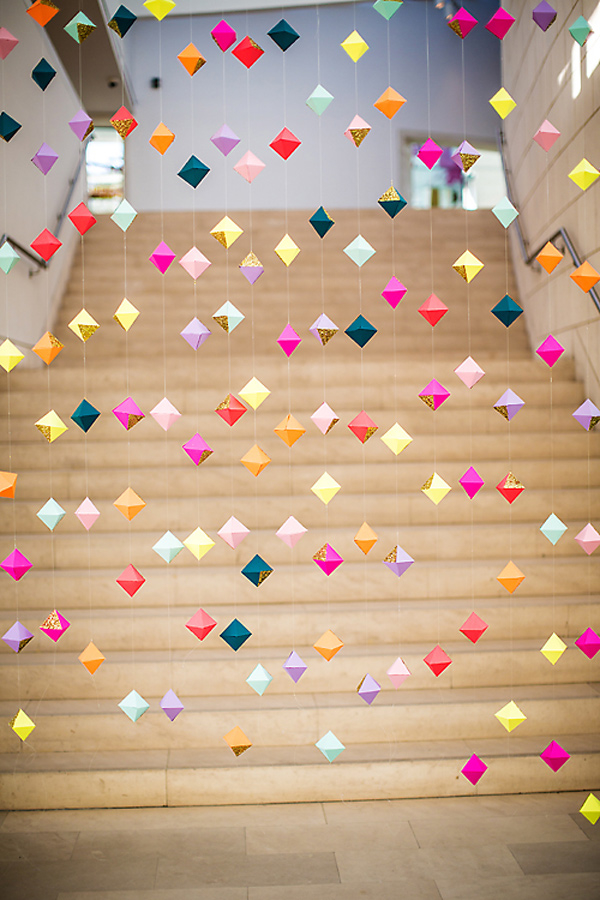 3D Hanging colorful diamonds