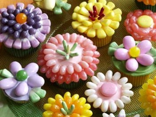 Jellybean Flower Cupcakes Jellybean Flower Cupcakes