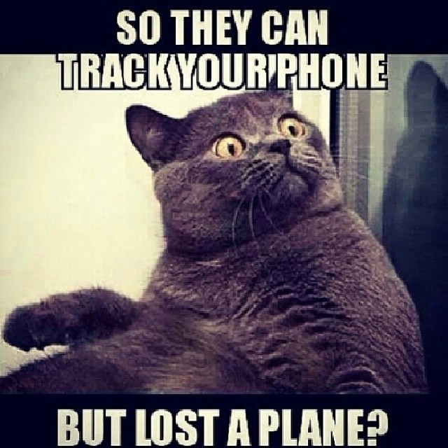 So they can track your phone but lost a plane? So they can track your phone but lost a plane?