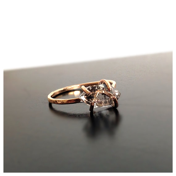 Herkimer diamond gold ring Herkimer diamond gold ring