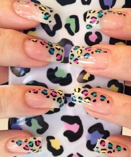 Colorful leopard nails Colorful leopard nails