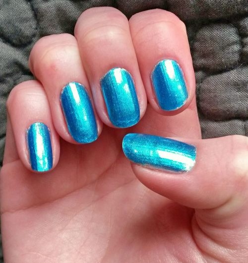 Shiny Turquoise nails Shiny Turquoise nails