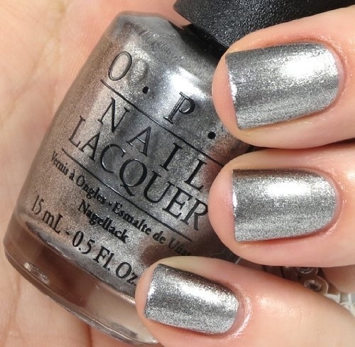 Silver shimmer OPI nails Silver shimmer OPI nails