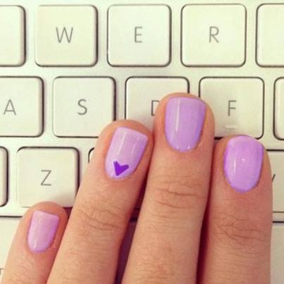 Lavender heart nails