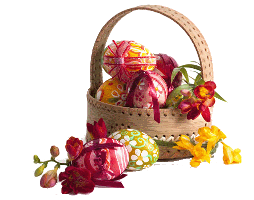 Pretty Easter Eggs in Basket Pretty Easter Eggs in Basket